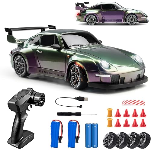 1/24 4WD RC Drift Car, 2.4GHz 20KM/H High Speed Remote Control Racing Car with Drifting Tires, Gift for Kids Adults