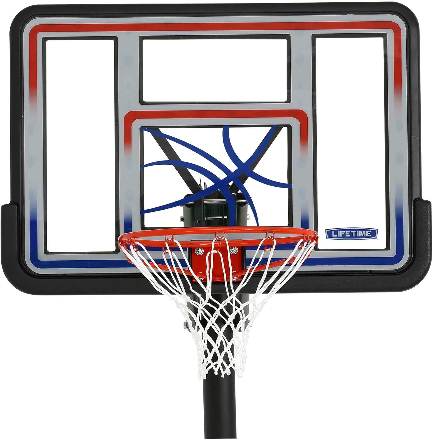 Lifetime 1008 Adjustable In-Ground Basketball Hoop, 44-Inch Backboard, Red/White/Blue : Sports & Outdoors