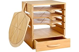 Wood Pizza Peel Rack with Spice Drawer