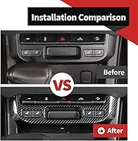 Vista 2 de Voodonala Cubierta de panel de interruptor de luz de emergencia compatible con Chevrolet Colorado/GMC-Canyon 2014-2022, fibra de carbono