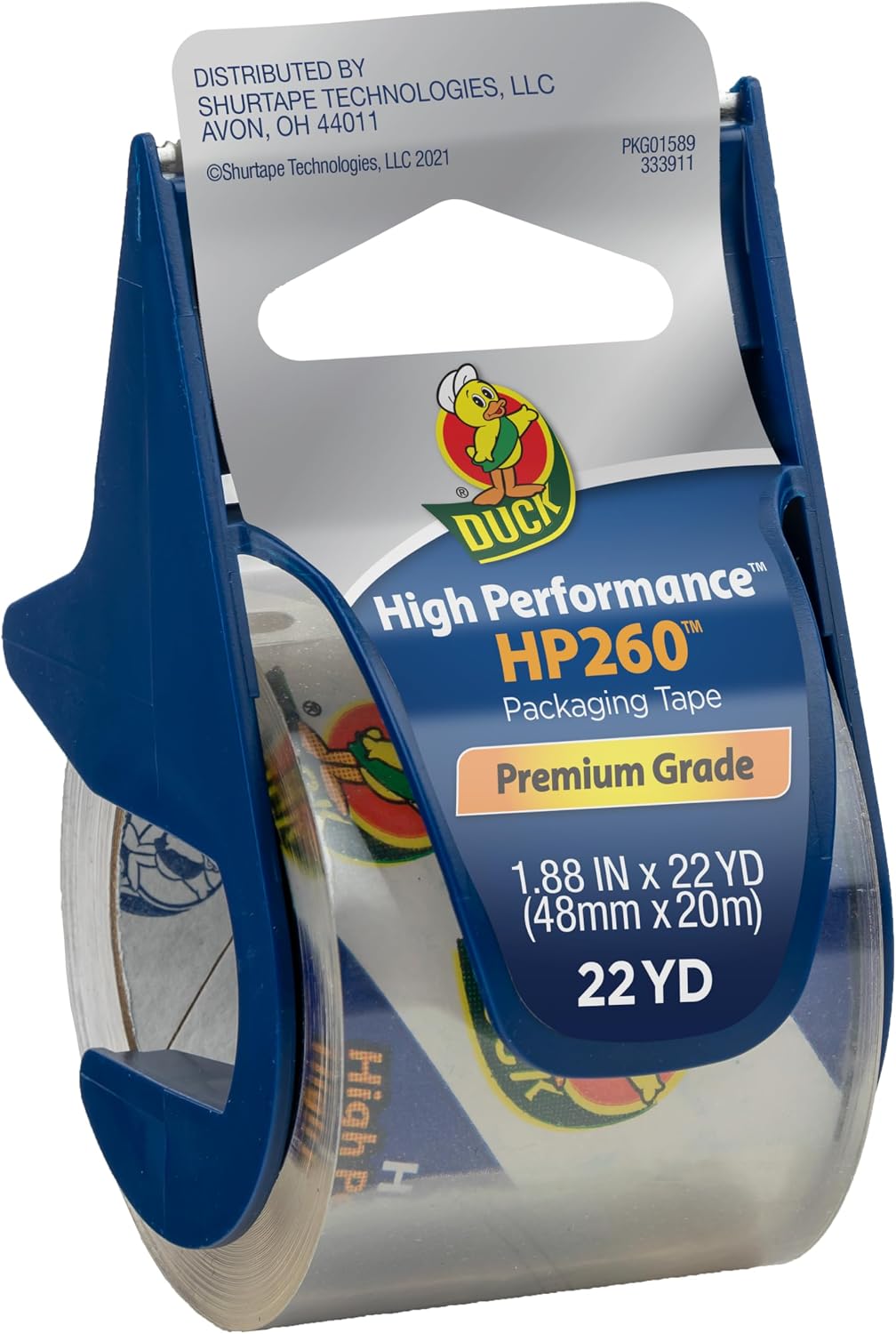 Duck Brand High Performance Packaging Tape, 1.5" Core Handheld Dispenser
