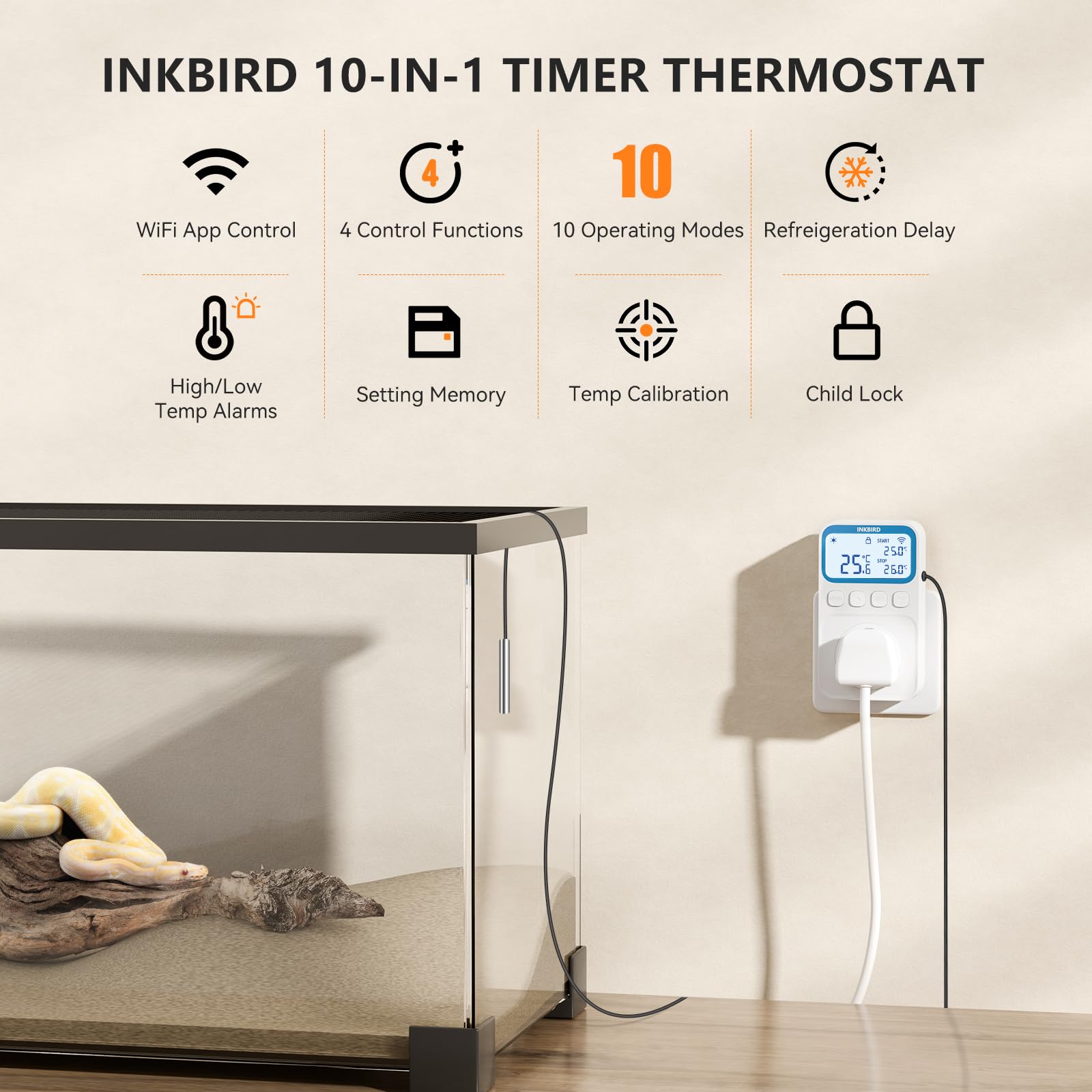 Inkbird C236T Thermostat Plug Socket, WIFI Temperature Controller for Heating and Cooling App Control - Image 4