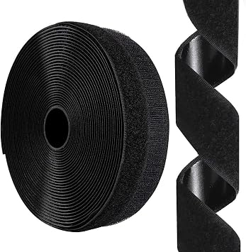 3/4 Inch x 26Ft Hook and Loop Strips with Adhesive, Heavy Duty Tape, Black