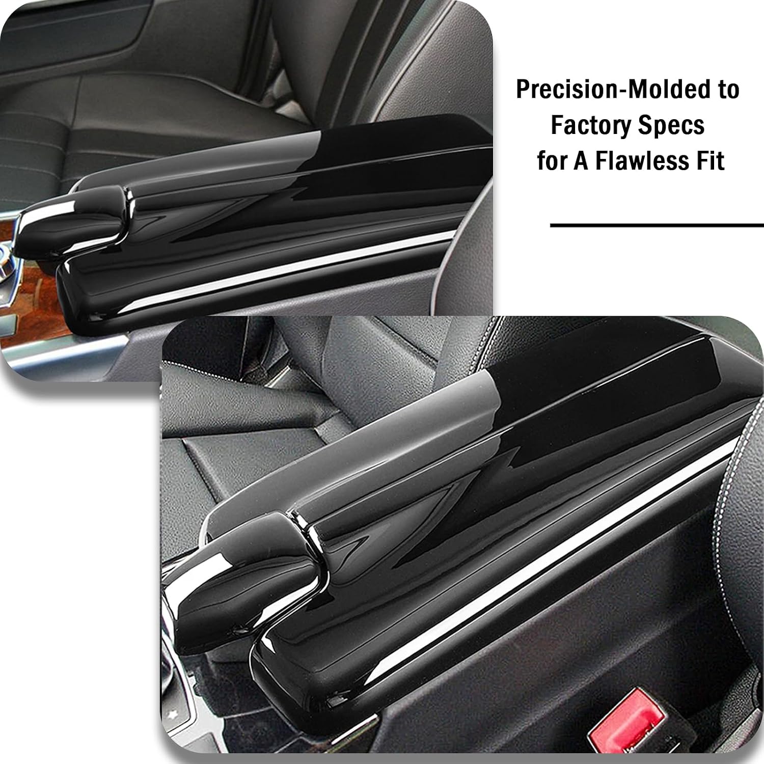 Center Armrest Box Cover for Mercedes-Benz E Class W212 2010–2015 and CLS Class W218 2012-2017 ABS Plastic Interior Trim Protector, Scratch-Resistant, Luxury-Grade (Glossy Black​)