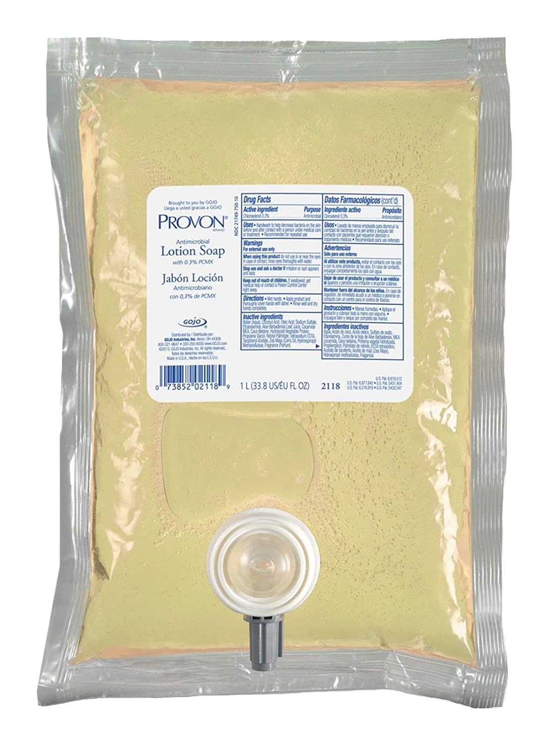 GOJO 2118-08 PROVON Antimicrobial Lotion Soap with 0.3% PCMX, 1000ml (Pack of 8)