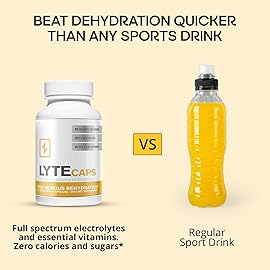 LyteLine Electrolyte Capsules - 60 Vegetarian Capsules for Serious Rehydration, Cramps, Dehydration - Magnesium, Potassium, Sodium, Zinc - Free of Gluten, Dairy, Nuts