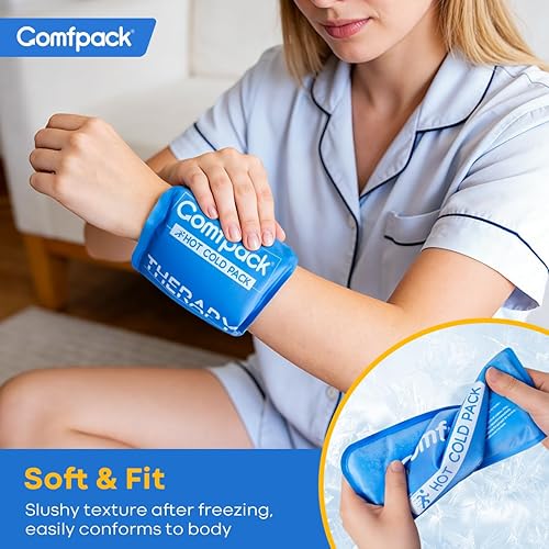 Miniatura 2 de Bolsas de hielo suaves para lesiones reutilizables, flexibles de doble cara calientes y frías, bolsas de hielo de gel para lesiones, dolores