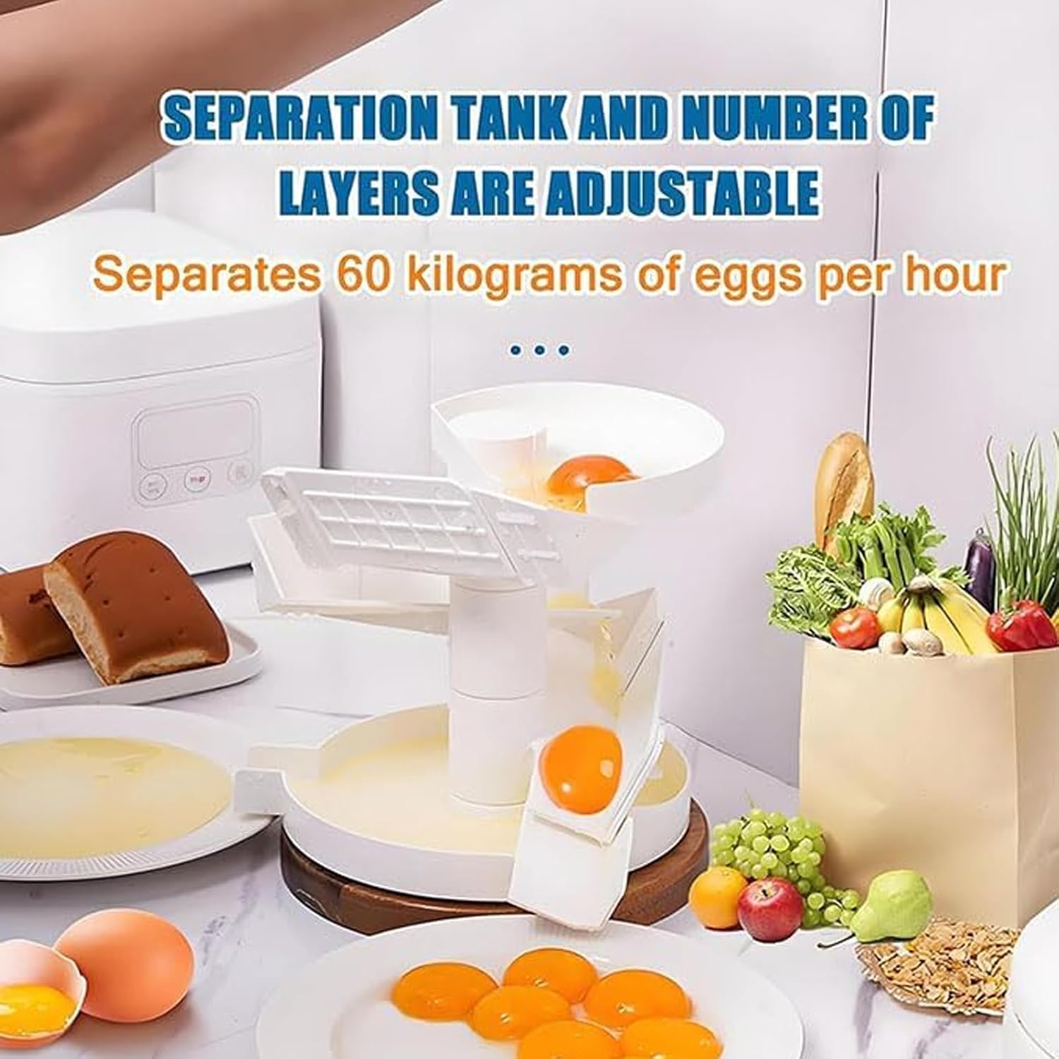 Commercial Adjustable Egg Separator, Quick Yolk White Splitter For Baking & Kitchen