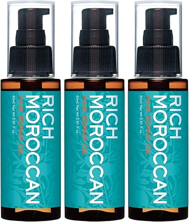 Amazon リッチモロッカンヘアリペアオイル 80ml 3ヶ月分 アルガンオイル 洗い流さない 日本製 3本セット ｒｉｃｈ ｍｏｒｏｃｃａｎ ビューティー 通販