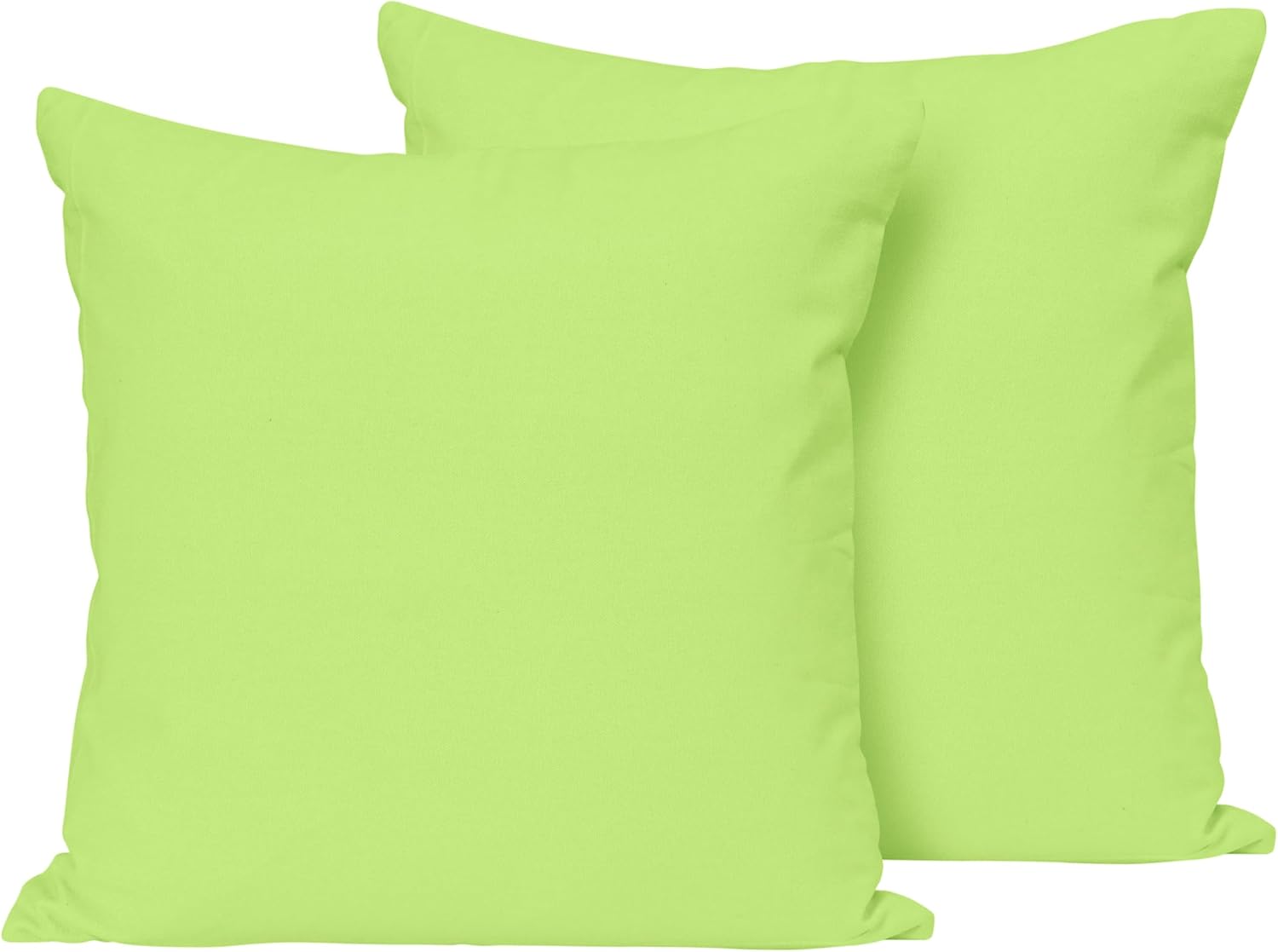 Cotton Pillow Covers with Zipper Lime Green Pillow Covers 24 X 24 in. Set of 2 - No Inserts - Living Room, Bed, Sofa, Couch - Boho Home Decor - Throw Cushion Cover/Pillowcases