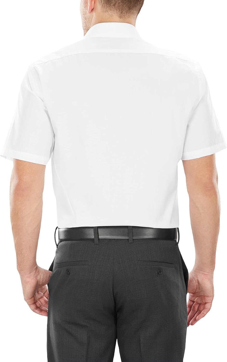 Van Heusen Men's TALL FIT Short Sleeve Dress Shirts Poplin Solid (Big and Tall) - Image 2