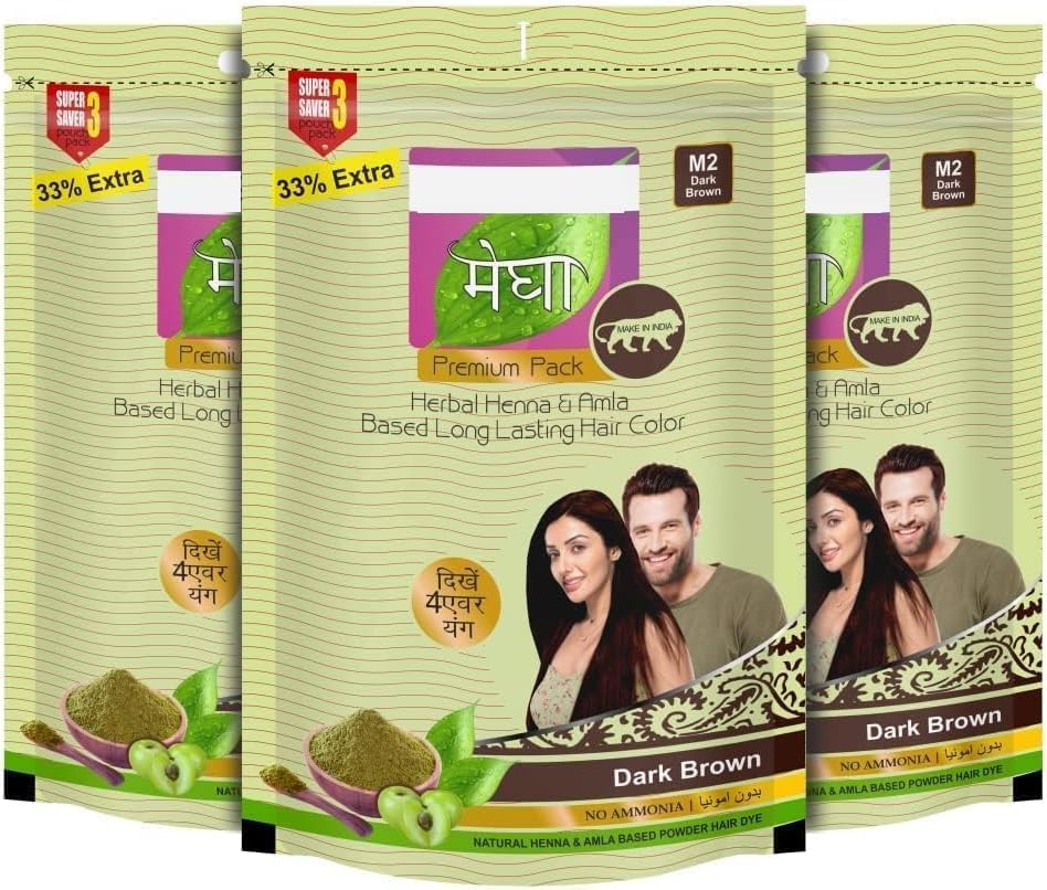 Megha Mehandi M2 (Dark Brown) - 45g (Pack of 3)