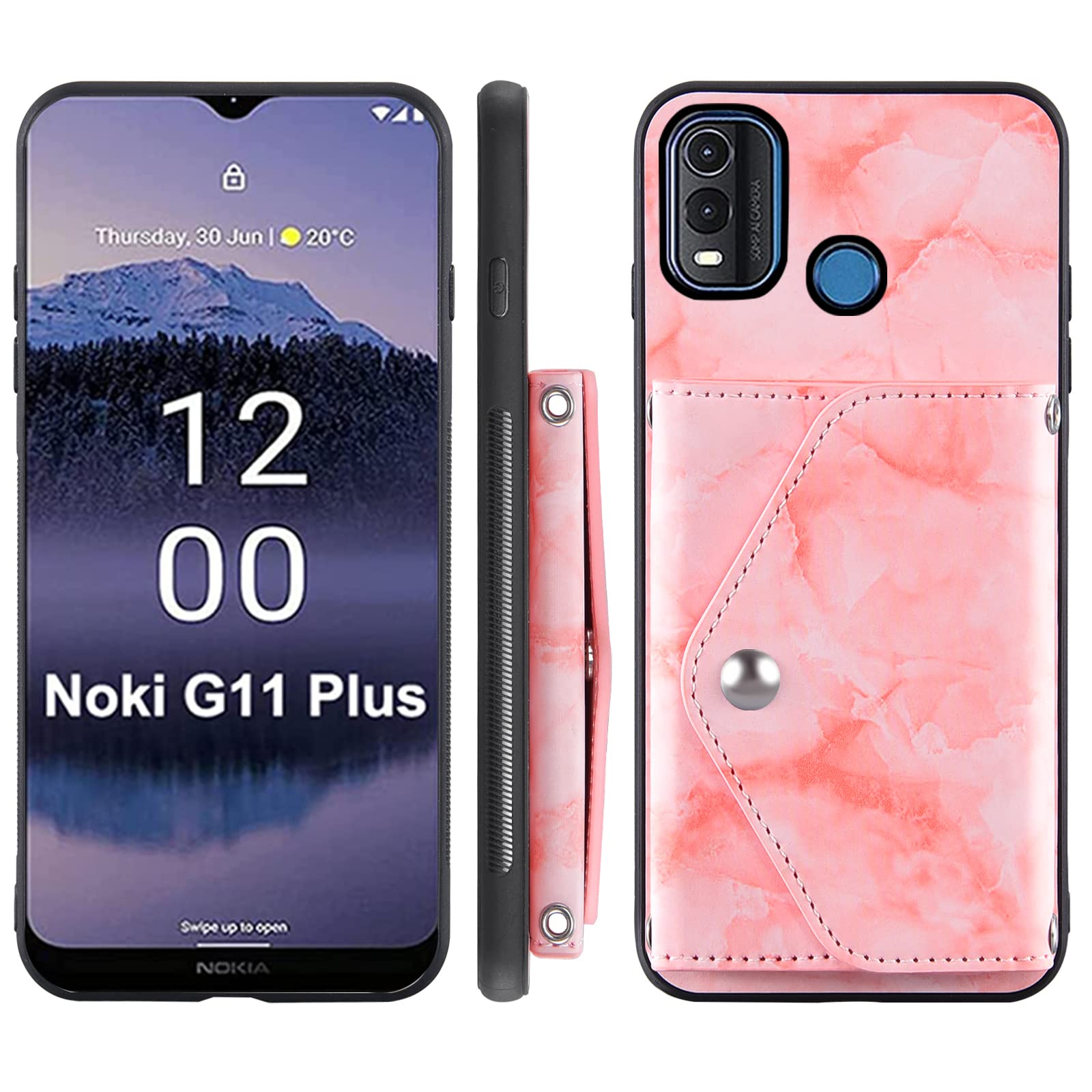 Asuwish Cover Per Nokia G11 Plus Con Portafoglio, Supporto E Vetro Temperato Incluso, Rosso