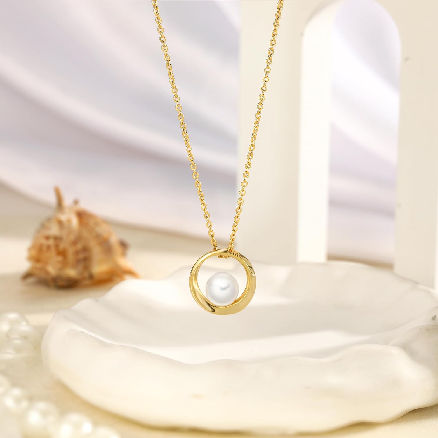 14K Gold Plated Layered Pearl Necklaces Set for Women, Trendy Layering Stackable Dainty Daisy Pearl Choker Chain Stacked No Tarnish Necklace Stack Fashion Jewelry for Women - Image 7