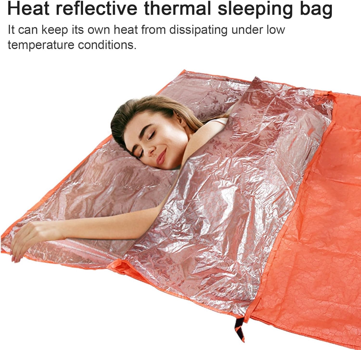 Portable Emergency Sleeping Bag, Lightweight Thermal Survival Bag Thick Tent Blanket for Adults 4 Season Camping Hiking Outdoor(D)