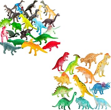 ValeforToy 12 Pcs 7-inch Jumbo Dinosaur and 82 Pcs Mini Dinosaur Figure Toy Set