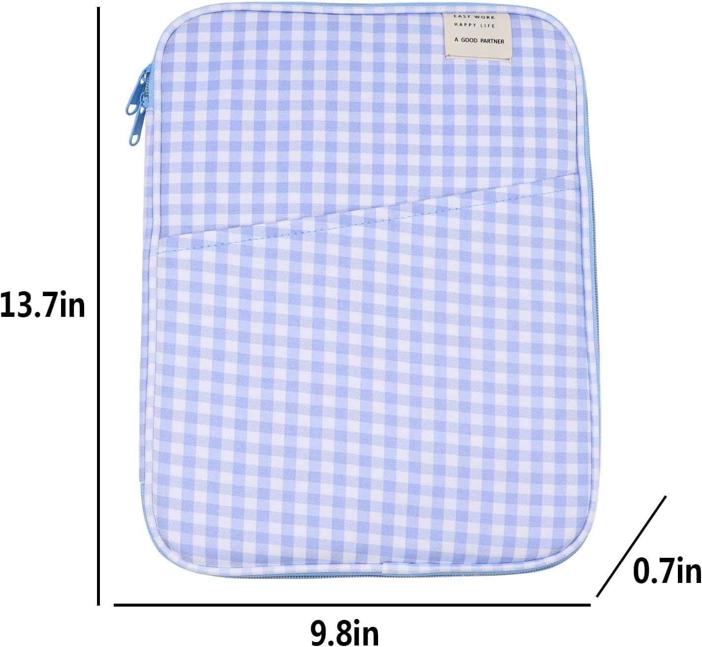 RARITYUS 13-14 Inch Fashion Plaid Laptop Sleeve Bag iPad Protective Case Kawaii Tablet Cover Notebook Storage Bag for Women Girls