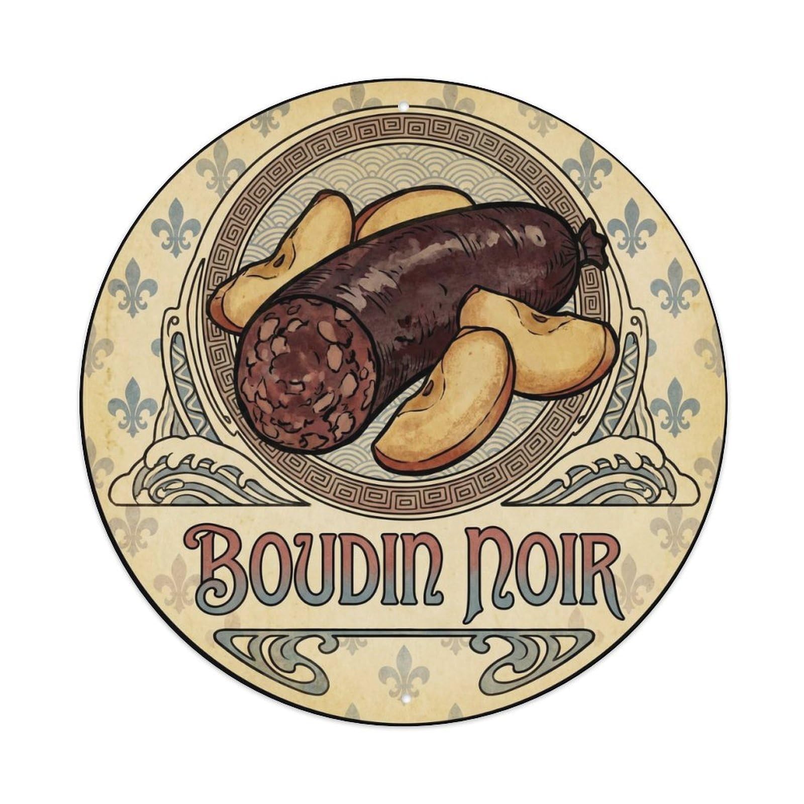 French Boudin Noir Blood Sausage Classic Metal Tin Sign