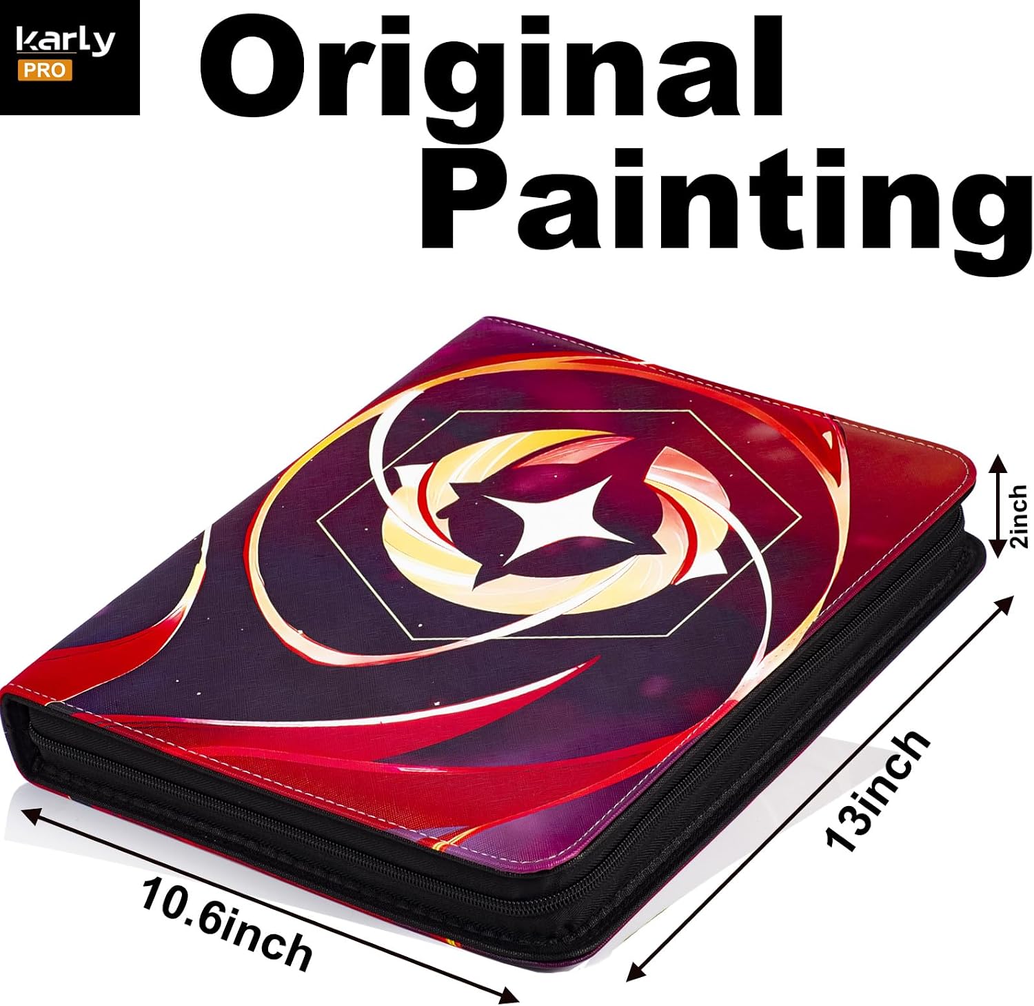 Binder for Lorcana Cards, Premium 990-Pocket Trading Card Album 3-Ring Compatible with Lorcana Cards,TCG Cards,other Game Cards-Red, lor-Red990 image 3