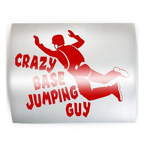 Miniatura 1 de CRAZY BASE JUMPING GUY - PICK COLOR & SIZE - Jumper Vinyl Decal Sticker D