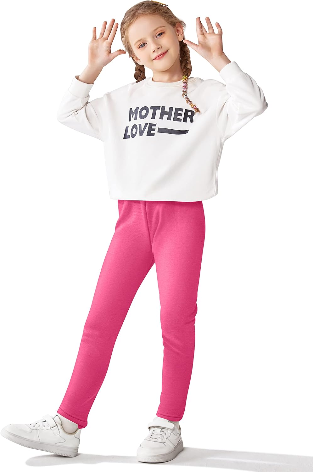 Cooraby 3 Pieces Girls Fleece Leggings Thick Thermal Tights Stretchy Warm Velvet Pants Winter Clothes for Kids