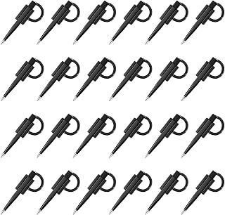 Zonon Secure Pen with Adhesive Chain Black Ink Counter Pen with Base and Plastic Coil for Home Bank Office Hotel Supplies(24 Pieces)