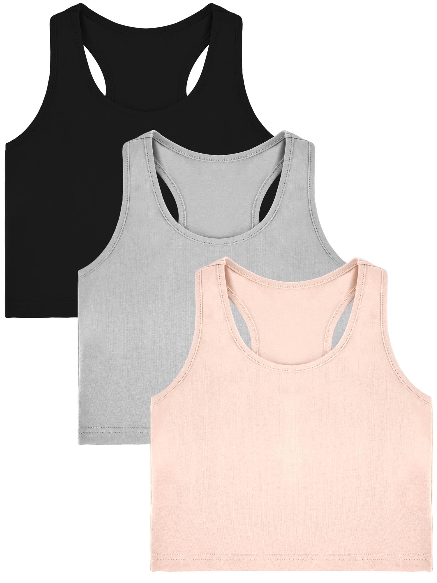 Bencailor3 Pcs Girls Dance Tank Top Racerback Crop Tank Top Sleeveless Girls Tops Vests for Children Gymnastics Kid Tank Tops for Girl