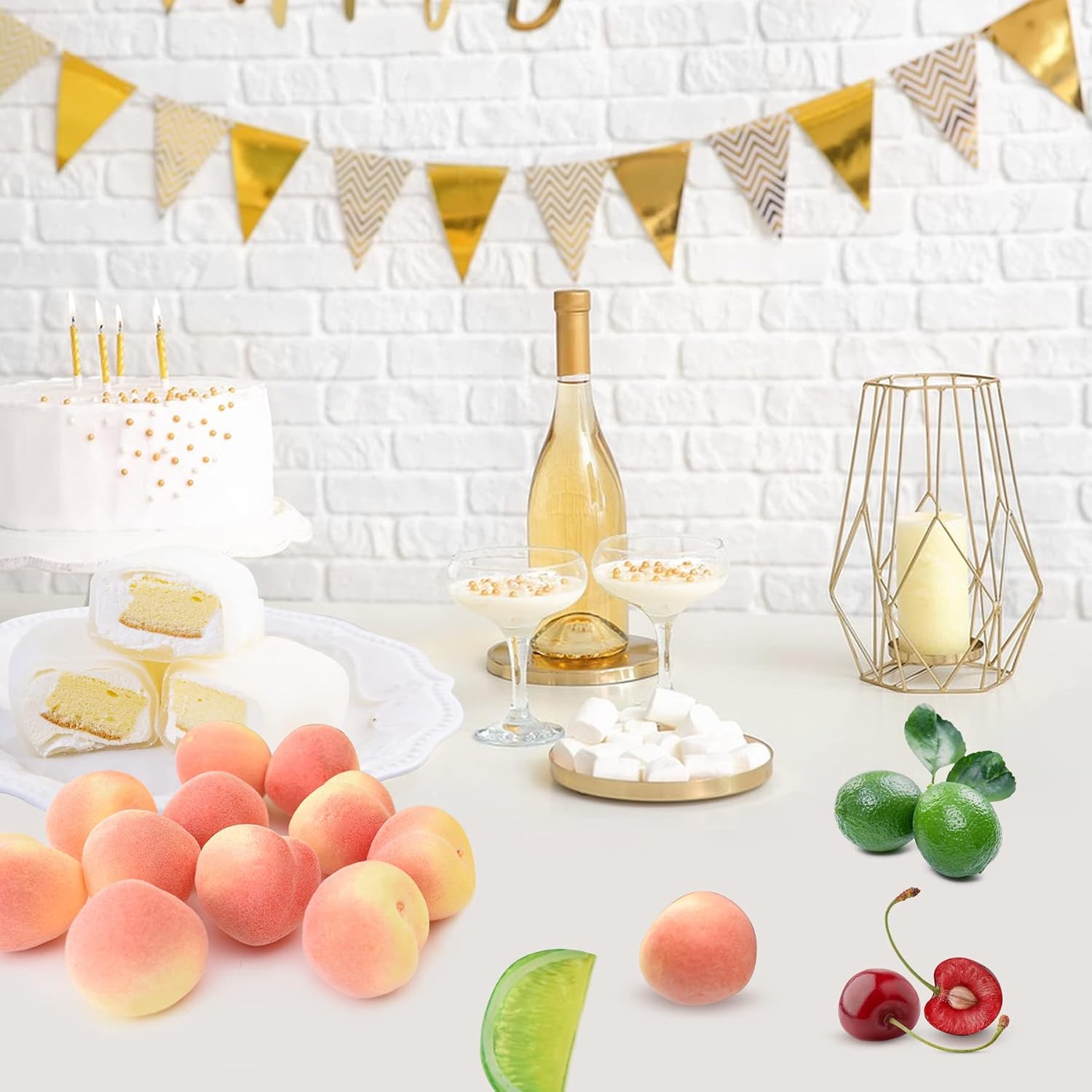 20PCS Mini Artificial Peach Fake Fruit Lifelike Peach for Home Kitchen Décor, Photo Props