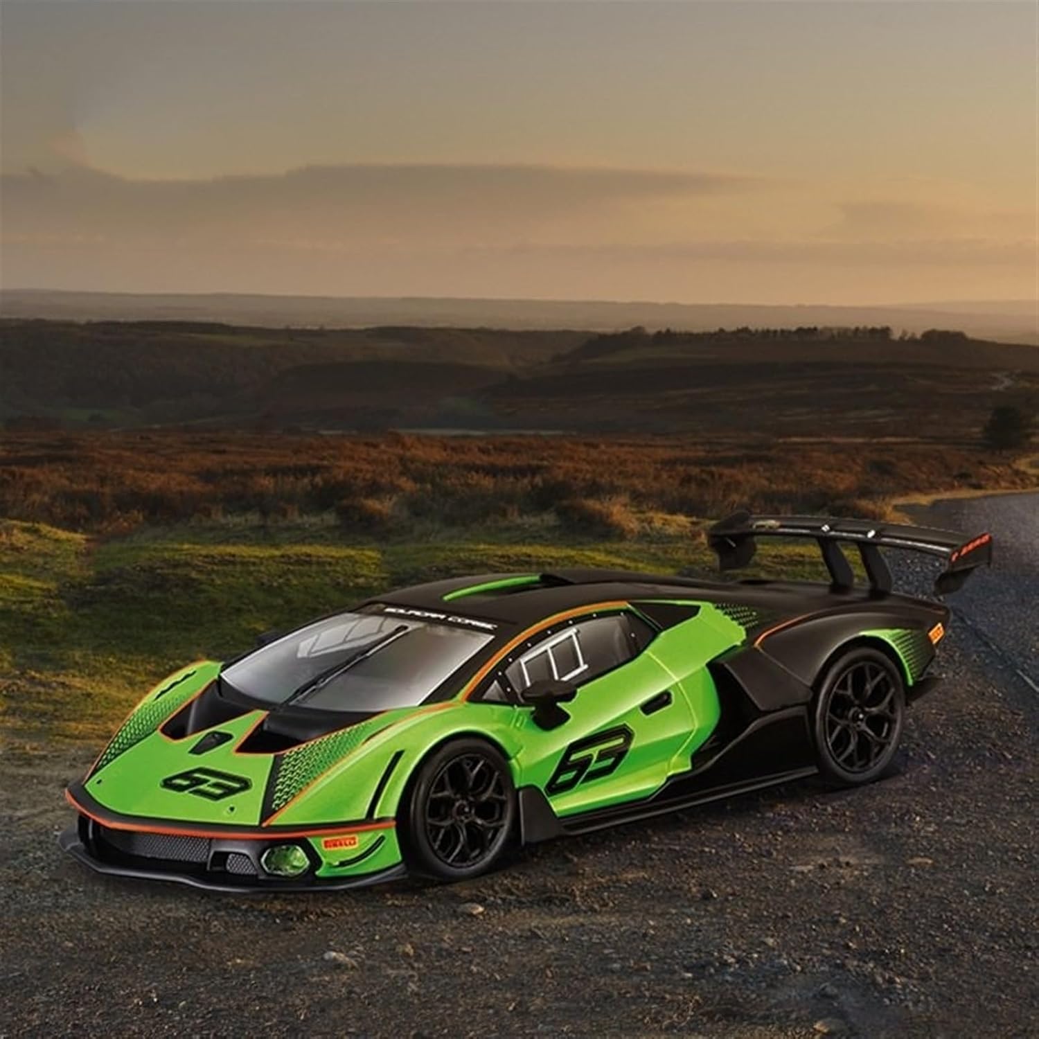 1:27 24 Rally Car Alloy Car Models Metal Car Models, 127 Scv12 Green Black