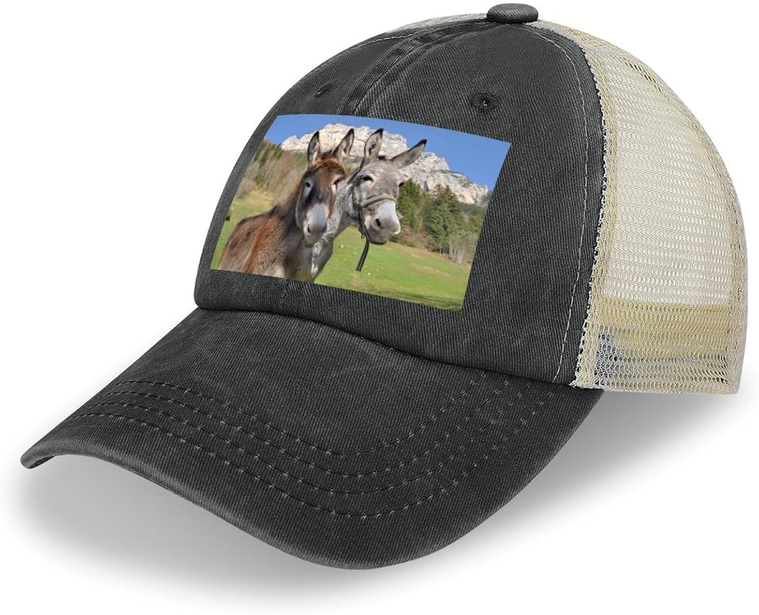 Funny Donkeys Hat Personalized Adjustable Cowboy Cap Cotton Cap Trucker Hats Dad Hat for Men Women