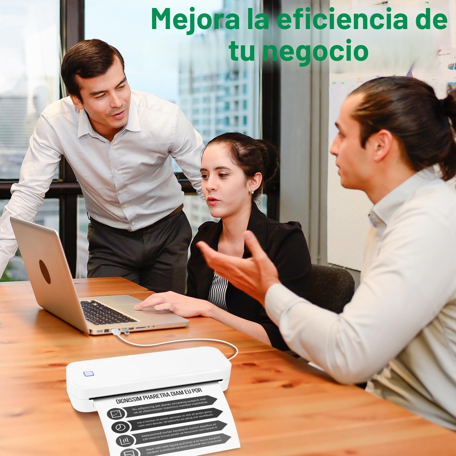 GuKKK Impresora Térmica Portátil A4, Impresora de Papel A4 Bluetooth, Impresoras Móviles Uso con Papel Térmico 210x297mm, Compatible con Teléfonos Android e iOS, para el Hogar, la Oficina (Blanco)