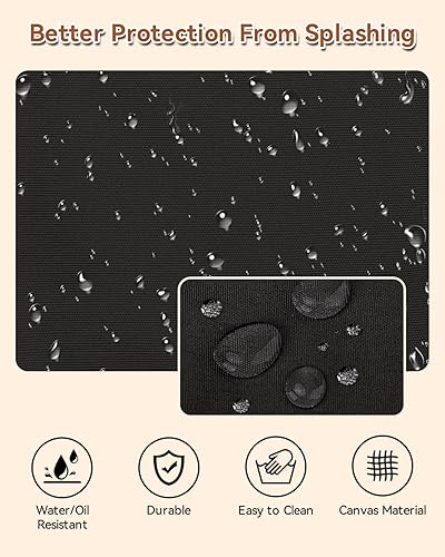 Miniatura 4 de Teskyer Delantal de cocina con bolsillos, resistente al agua y aceite, delantales de lona con espalda cruzada para hombres y mujeres chef servidor