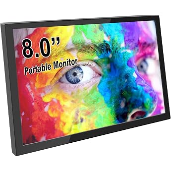 ELECROW Mini Monitor 8 Inch IPS Screen for Raspberry Pi Display External Screem with HD Resolution 1280 x 800 Portable Monitor for Laptop PC Raspberry Pi Game Console