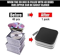 Vista 16 de Funda para CD, soporte para cartera de DVD, funda para CD/DVD, 40 discos, bolsa resistente, carpeta de almacenamiento, álbum (puple)