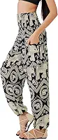 Calça feminina Boho – Hippie Harem – Calças femininas para ioga – Roupas hippie boêmia soltas confortáveis