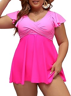 Women's Plus Size Tankini Swimsuits Swim Dress Tummy Control Bathing Suits Two Piece High Waisted Swimwear 2025 - Buy now