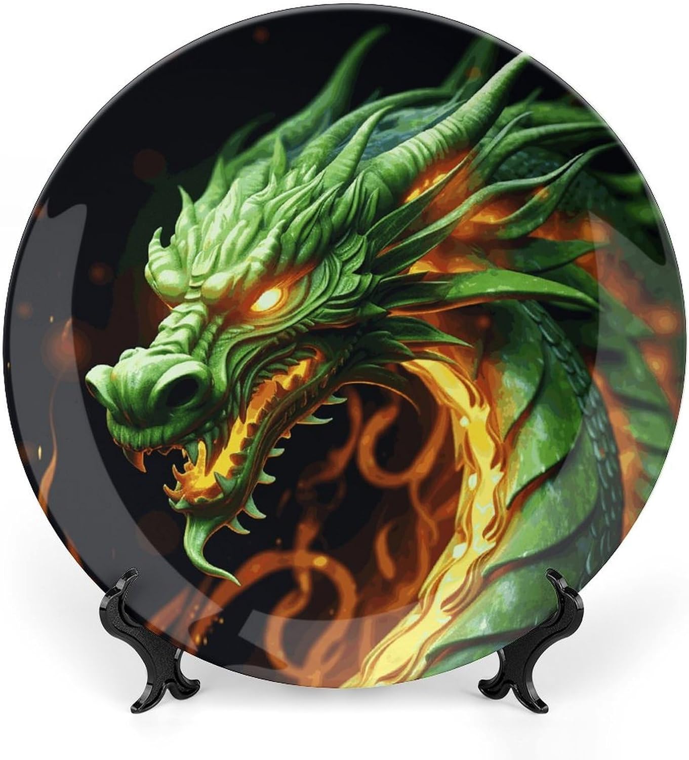 Chinese Dragon Ceramic Decorative Plate for Home, Bone China Plates