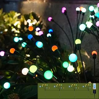 FBSPORT Solar Lights Outdoor Waterproof Garden Firefly Lights, 4 Pack Wind Swaying Lights, Outdoor Solar Lights LED Garden Lights for Night Light Landscape Patio Yard Lawn Pathway Parties Decoration