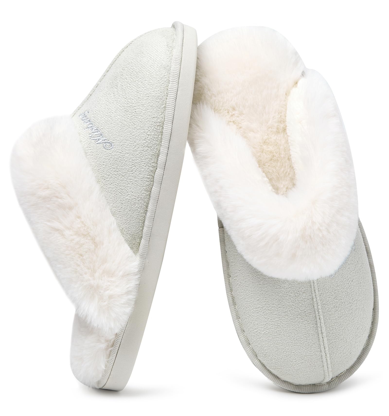 Coswind Pantofole Donna Uomo Invernali Peluche Ciabatte da Casa with Memory Foam Pelose Calde Comode Fluffy Antiscivolo Autunno Interno Esterno
