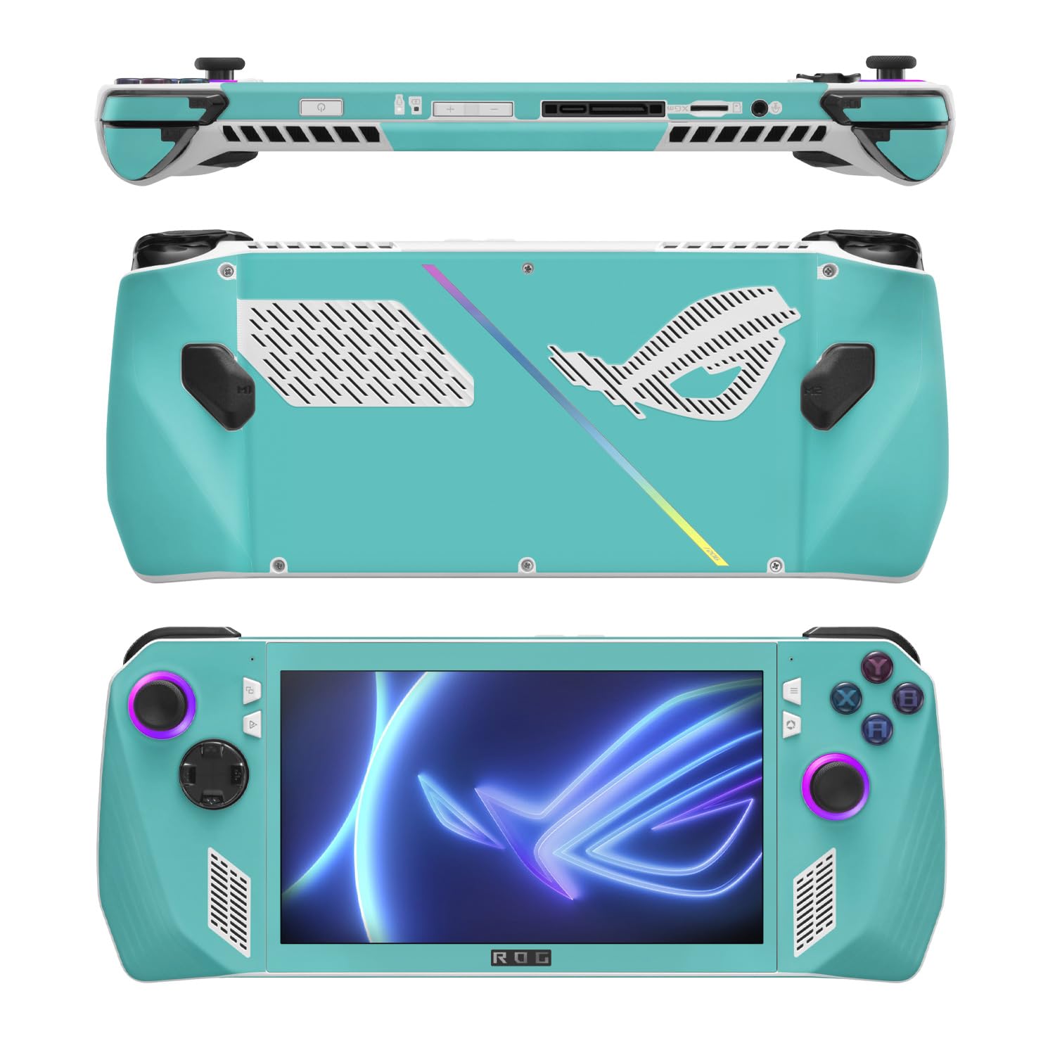 MightySkins Skin Compatible with Asus ROG Ally - Solid Turquoise | Protective, Durable, and Unique Vinyl Decal wrap Cover | Easy to Apply, Remove, and Change Styles