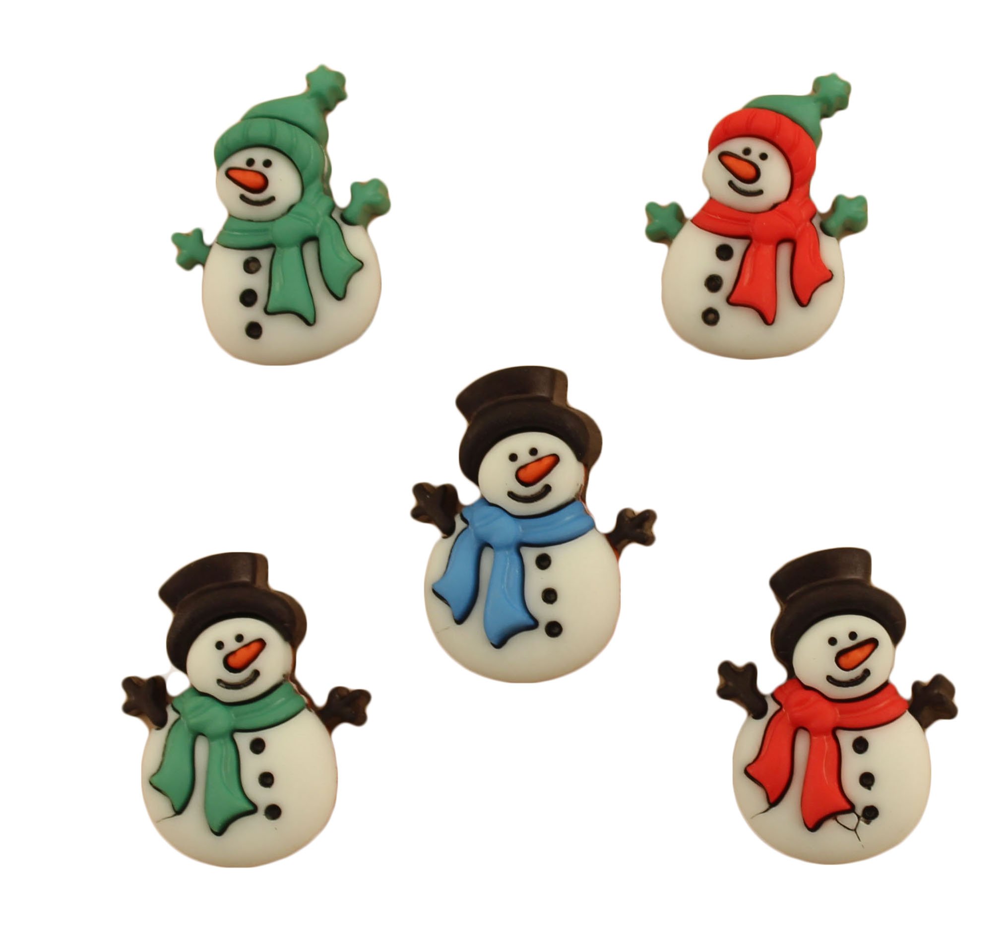Buttons Galore Theme Button Holiday JollySnowmen