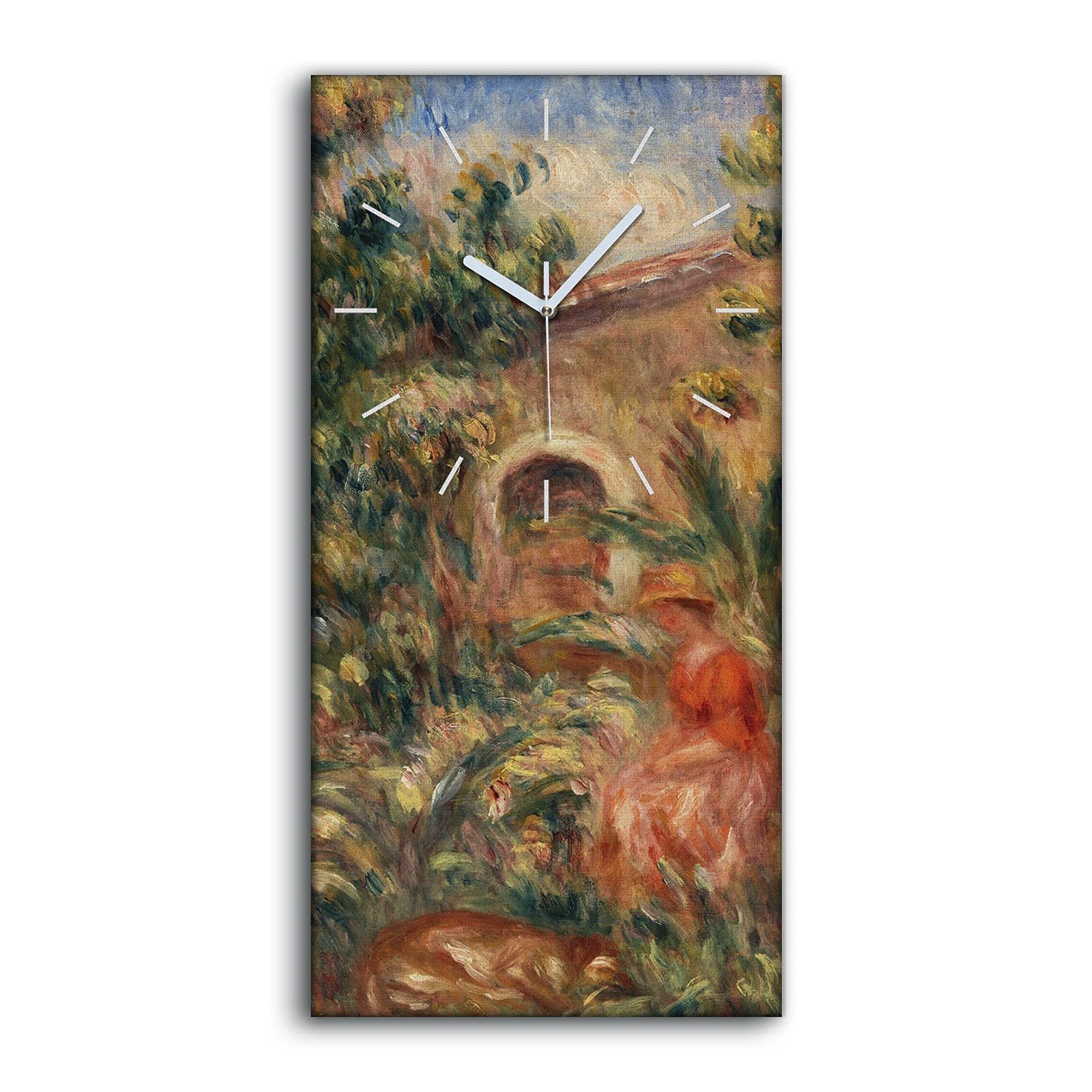 Horloge d'Art Moderne Abstrait Forestier Toile Déco Salon 30x60