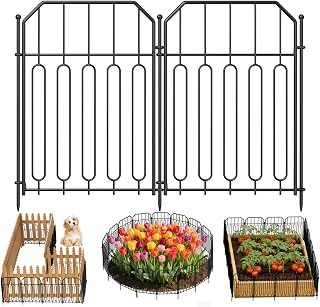 Goovilla Garden Fence, Total 10ft(L) x 21in(H), 10 Pcs, Rustproof Metal