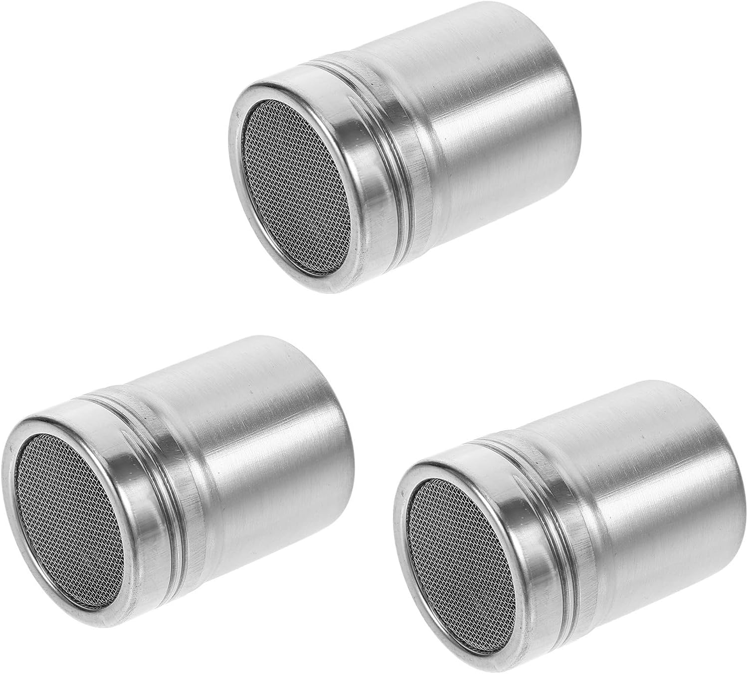 3pcs Stainless Steel Pepper Sugar Powder Shaker for Baking Size S