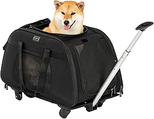 Petsfit Extra Large Pet Carrier with Wheels for Dogs and Cats