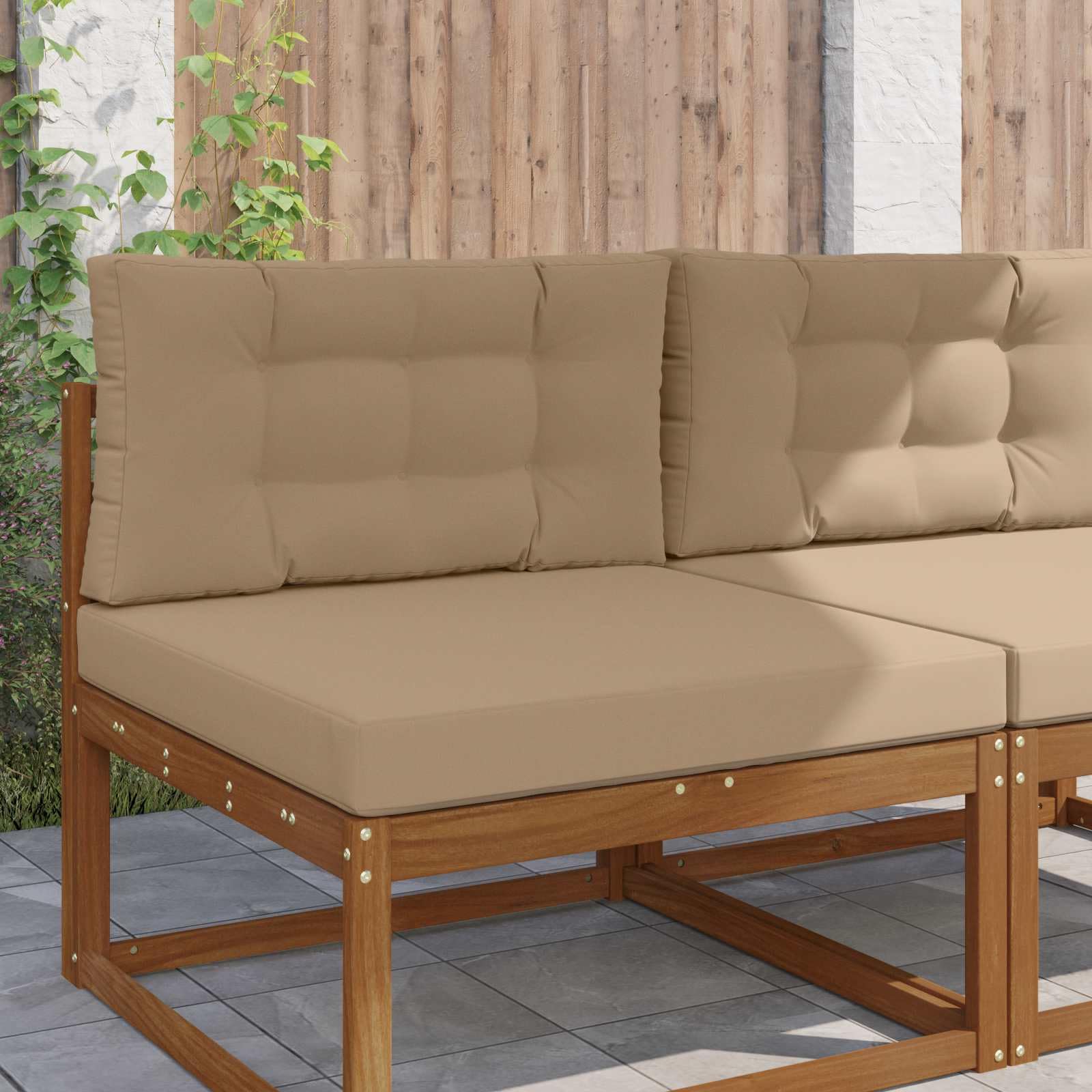 Coussin de canapé d'extérieur taupe 80x80cm de jardin confortable et lavable