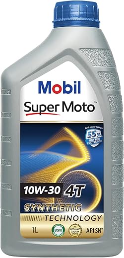 Mobil Super Moto 10W-30 Synthetic Technology Engine Oil for Bikes (1L)