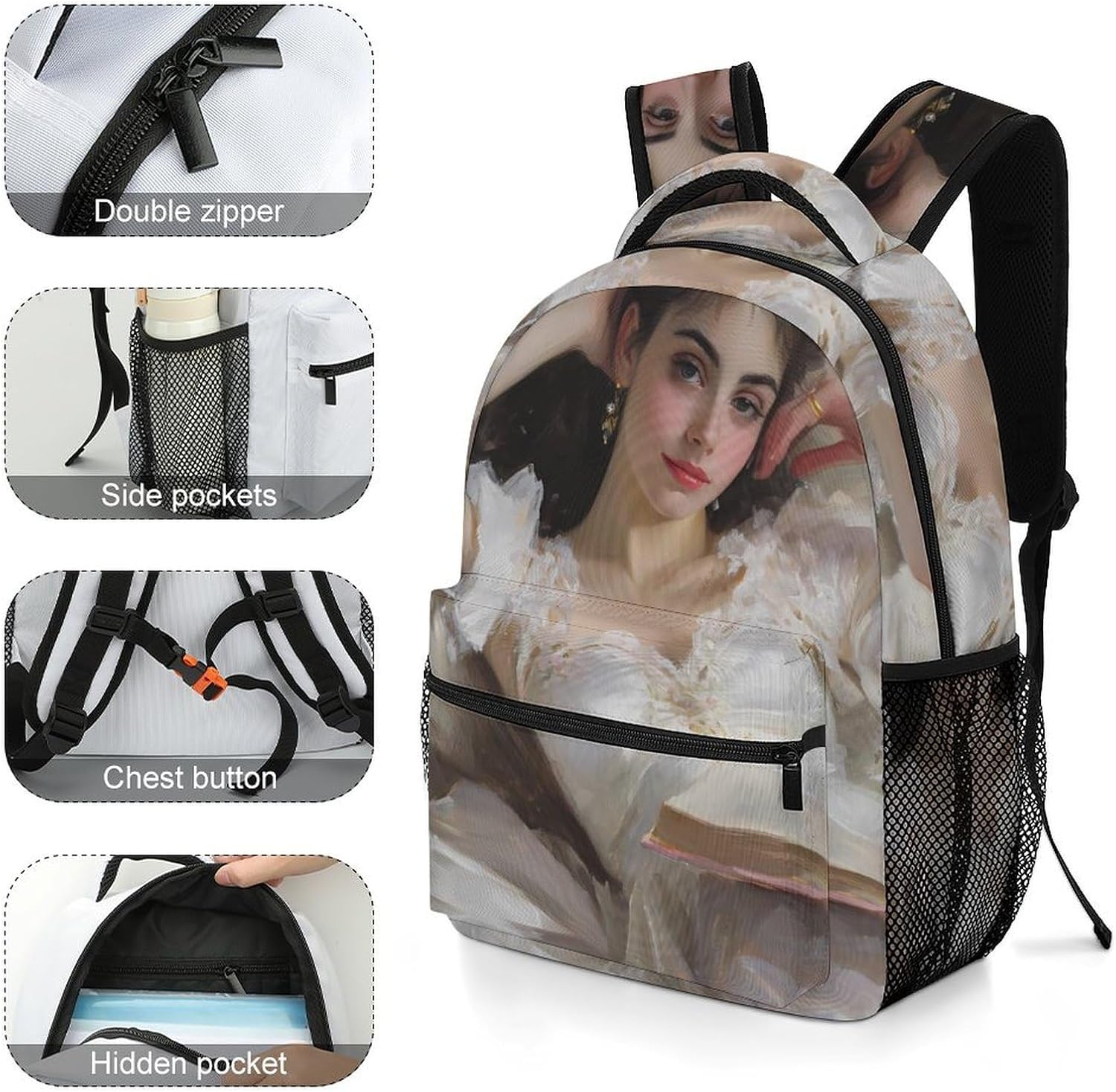 Woman Lying on The Sofa Unisex Backpack Casual Daypacks Lightweight Shoulders Bag for Camping Hiking Travel