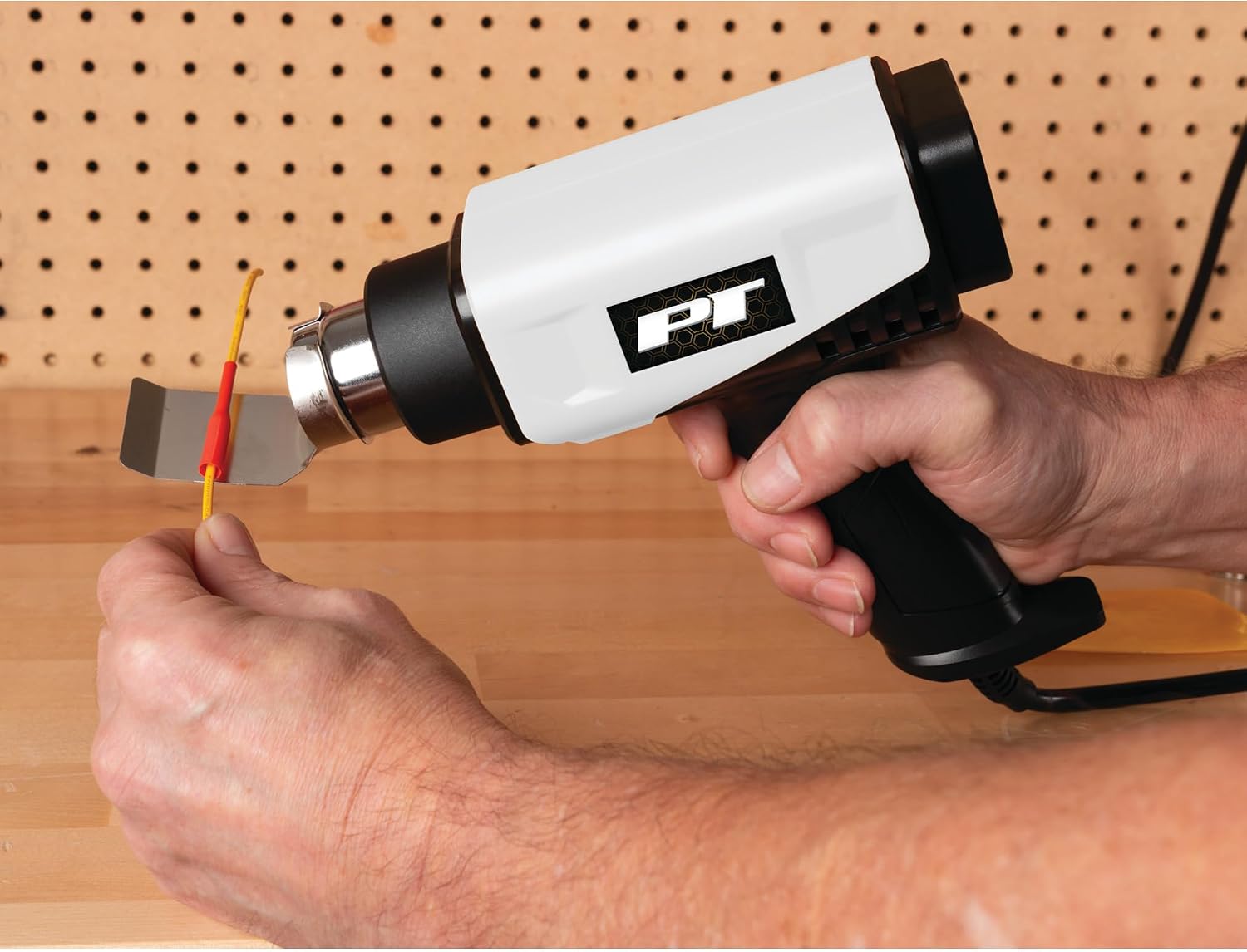 Performance Tool W7734 1800W Compact 2-Speed Heat Gun | Fast heating up to 1202 degrees F. Includes 4 nozzle adapters, air spreader and scraper. Hands-free support base