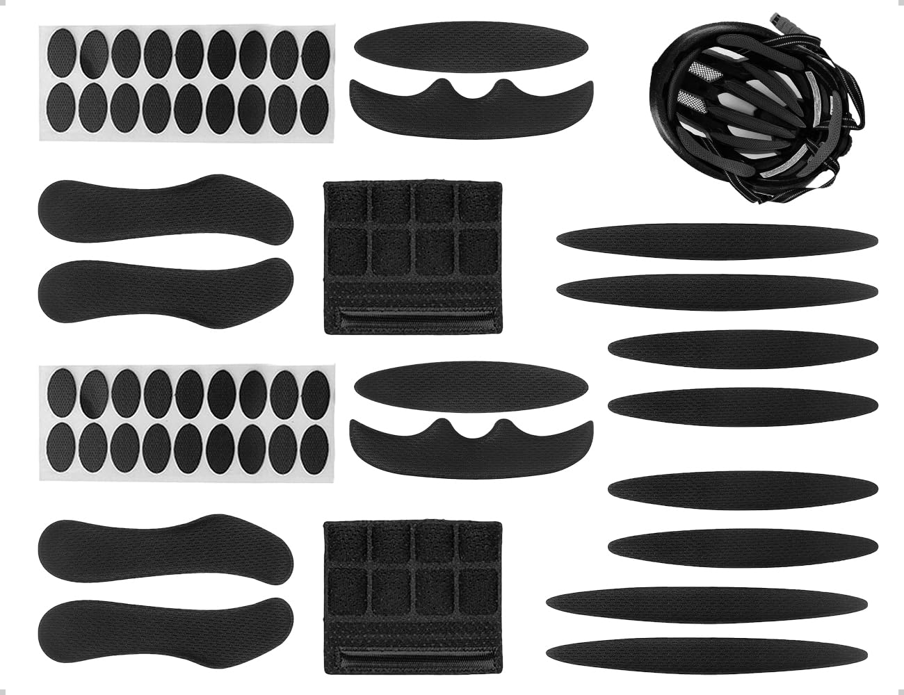 Lot de 2 Coussinets de Casque de Vélo, Coussinets de Rechange Universels en Mousse, pour Vélos, Motos, Trajets Quotidiens et VTT (Noir)